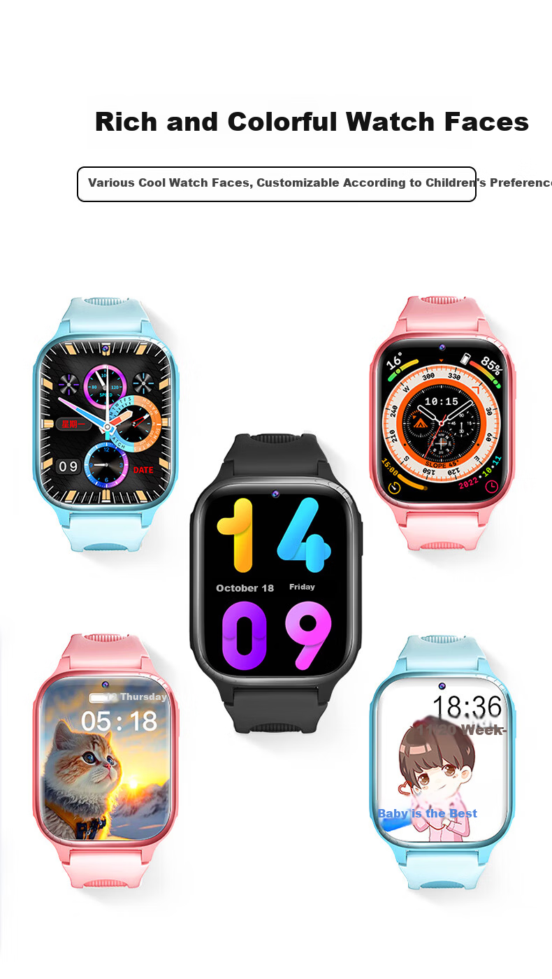 BEXEI Kids Smartwatch for Huawei and Apple Phones, Remote Positioning, Full Network, Waterproof, SIM Card, Genius Phone Watch for Elementary to High School Boys and Girls 19