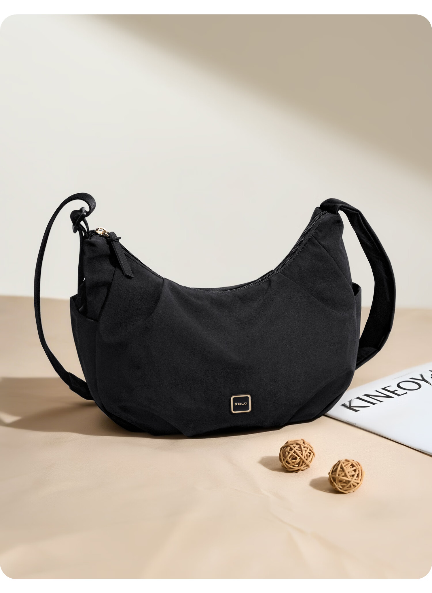 POLO Women's Large Capacity Shoulder Bag Crossbody Bag 10.9-inch iPad Bag Multi-compartment Phone Bag Sports Crossbody Bag 19