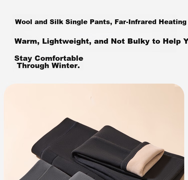 Langsha Men's Thermal Pants Fleece Lined Thickened Cotton Wool Silk Knee Patch Cold Protection Plus Size Base Layer Autumn Trousers 5