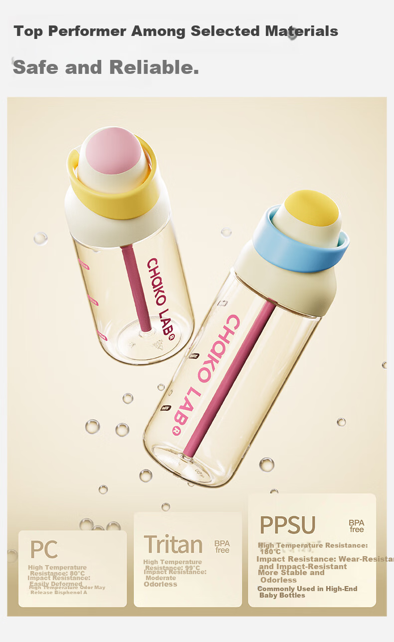 Chakolab Children's Straw Cup PPSU Water Bottle Food Grade School Dual Drink Lid Kada Cup Sea Salt Pink Lychee 550ml 7