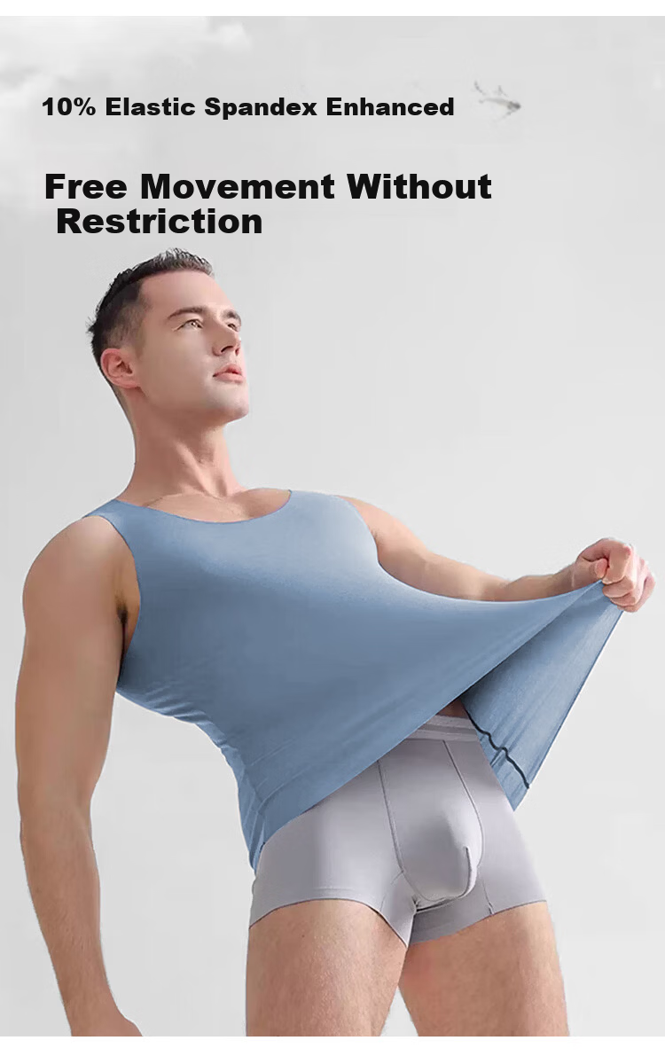 Nanjiren Modal Men's Vest Summer Thin Ice Silk Seamless Cooling Sports Base Vest 5