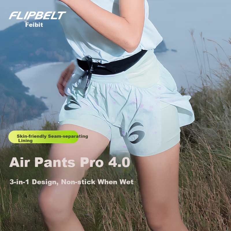 Feibit Air Pants 4.0 Pro Women's Waist Bag Shorts Breathable Running Shorts 4-Inch Quick-Dry Twilight Purple S