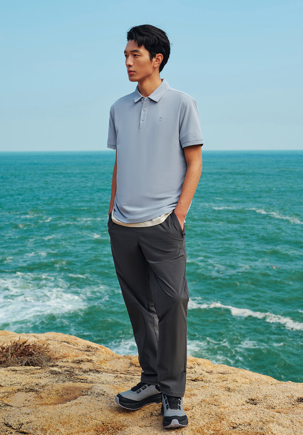 Toread Men's Summer Short Sleeve Polo Shirt Business Casual Antibacterial Quick-Dry Solid Color Shoulder Cooling Tee 13