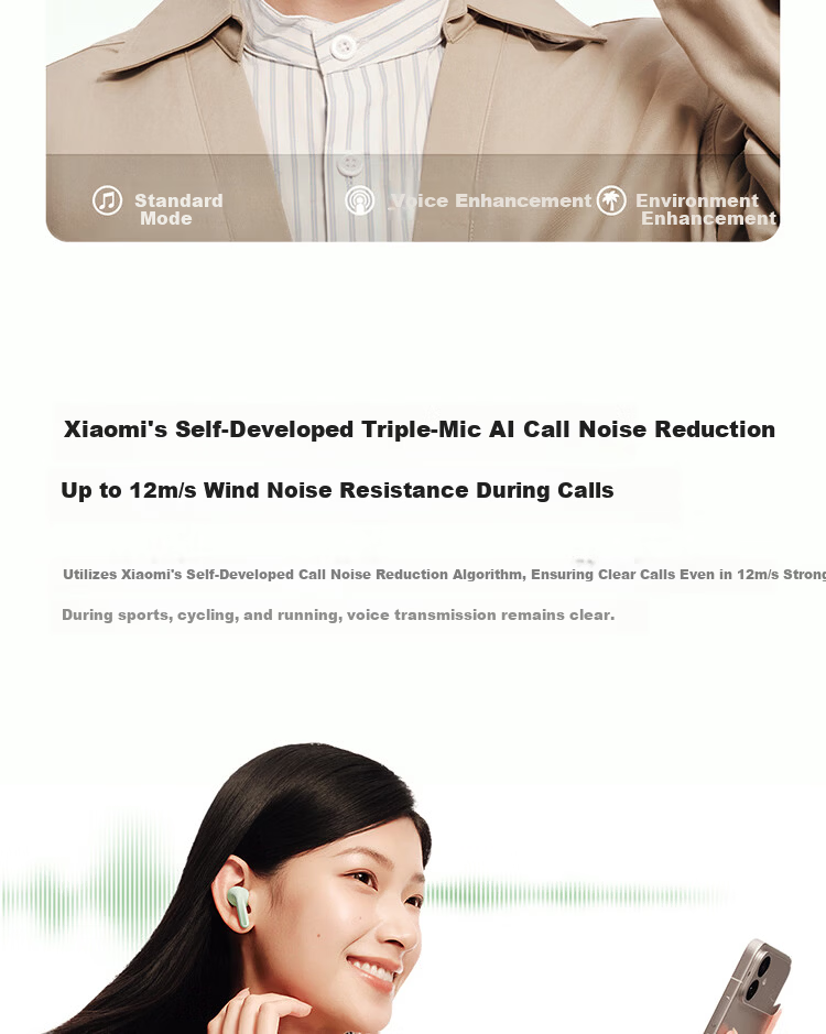 MI REDMI Buds 8 True Wireless Bluetooth Earphones Active Noise Cancelling for Android and Apple Phones - Jade Green 7