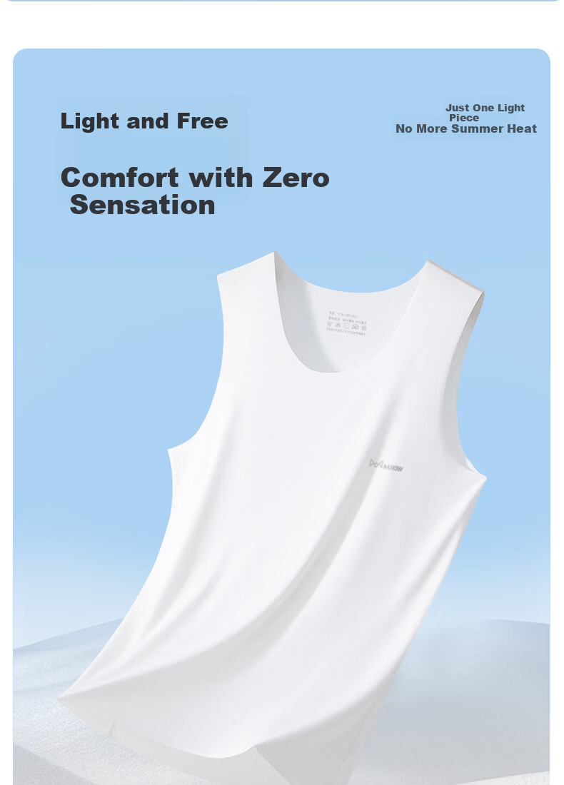 MiiOW Men's Ice Silk Cooling Basic Undershirt Sports Seamless Racerback Sleeveless T-Shirt Vest 2