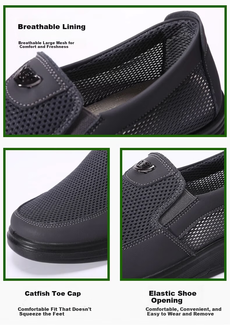 YUZHAOLIN Casual Shoes Old Beijing Cloth Shoes Men Traditional Slip-On Lazy Shoes for Middle-aged and Elderly Dad Y1S-1020 Size 40 5