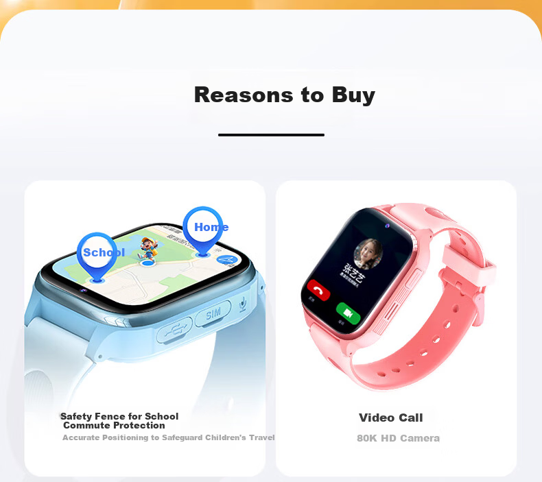 BEXEI Kids Smartwatch for Huawei and Apple Phones, Remote Positioning, Full Network, Waterproof, SIM Card, Genius Phone Watch for Elementary to High School Boys and Girls 1