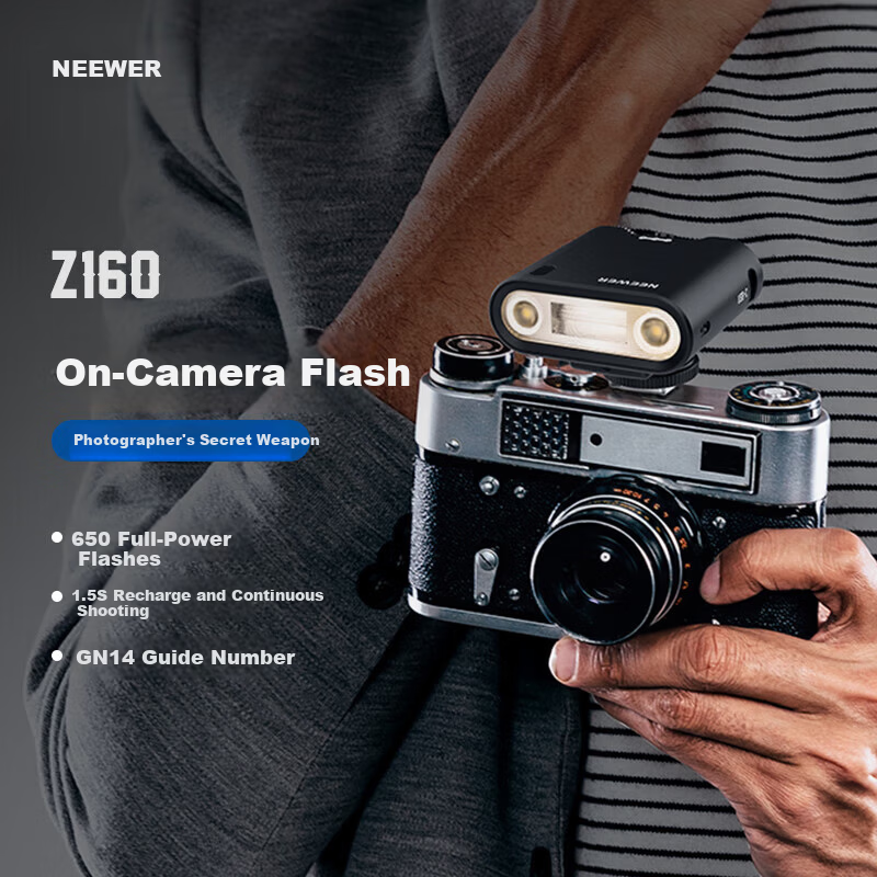 NEEWER Vintage Portable On-Camera Flash Hot Shoe Light for Sony Fuji Nikon Panasonic Leica Olympus Canon DSLR Mirrorless Cameras