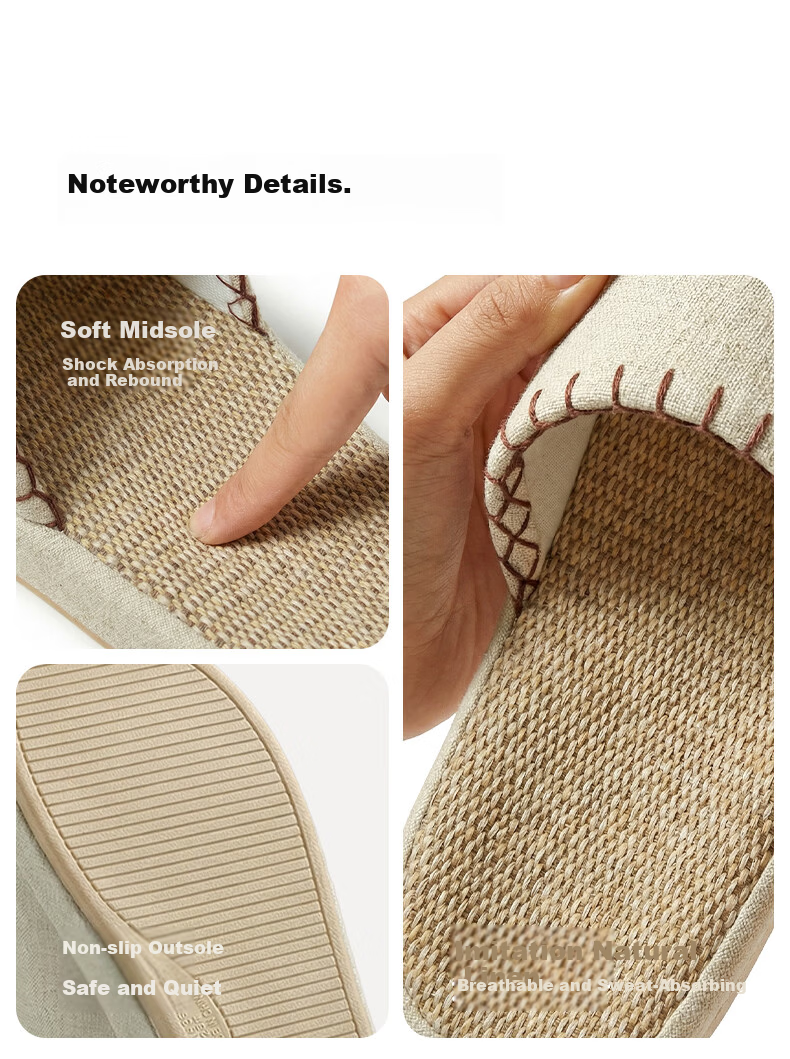 Puxi Odor-Free Indoor Thick-Soled Japanese Style Linen Slippers for Couples Women Mint Green Size 36-37 11