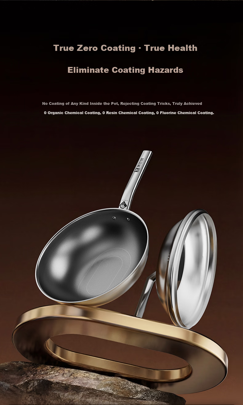 KOBACH 5th Generation True Titanium Non-Coated Non-Stick Antibacterial Frying Pan 32cm Compatible with Induction and Gas Stoves 4