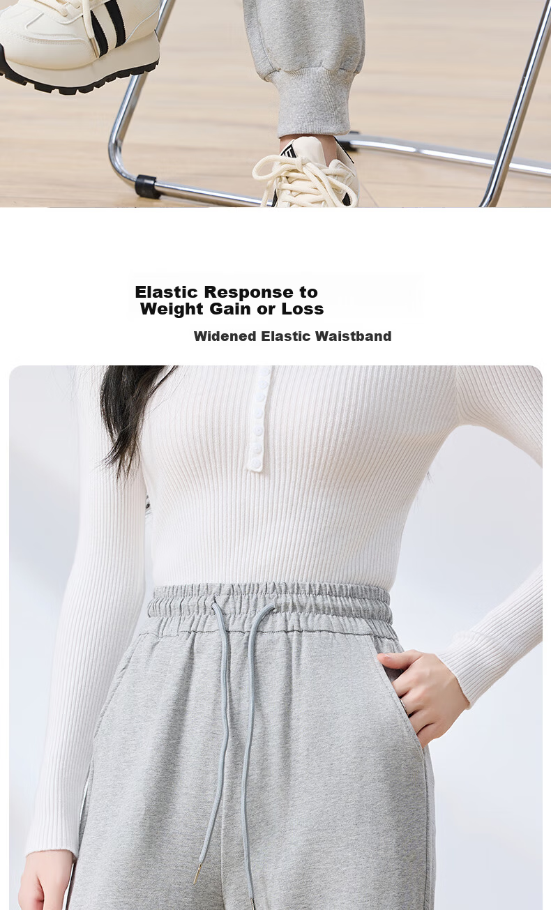 Langsha Women's Cotton Jogger Pants 2025 Spring Autumn High Waist Loose Harem Casual Thin Sweatpants for Petite Women 6