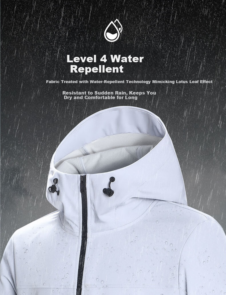Baleno S&K Series Men's Winter Fleece-Lined Outdoor Sports Jacket Windproof Warm Water-Repellent Hooded Coat Autumn Winter 3