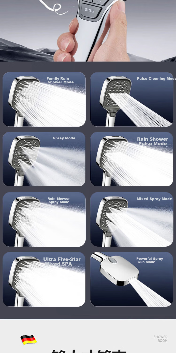 Del 28-Year Brand Powerful Pressurized Shower Head Multifunctional Large Panel Home Shower H6241 7