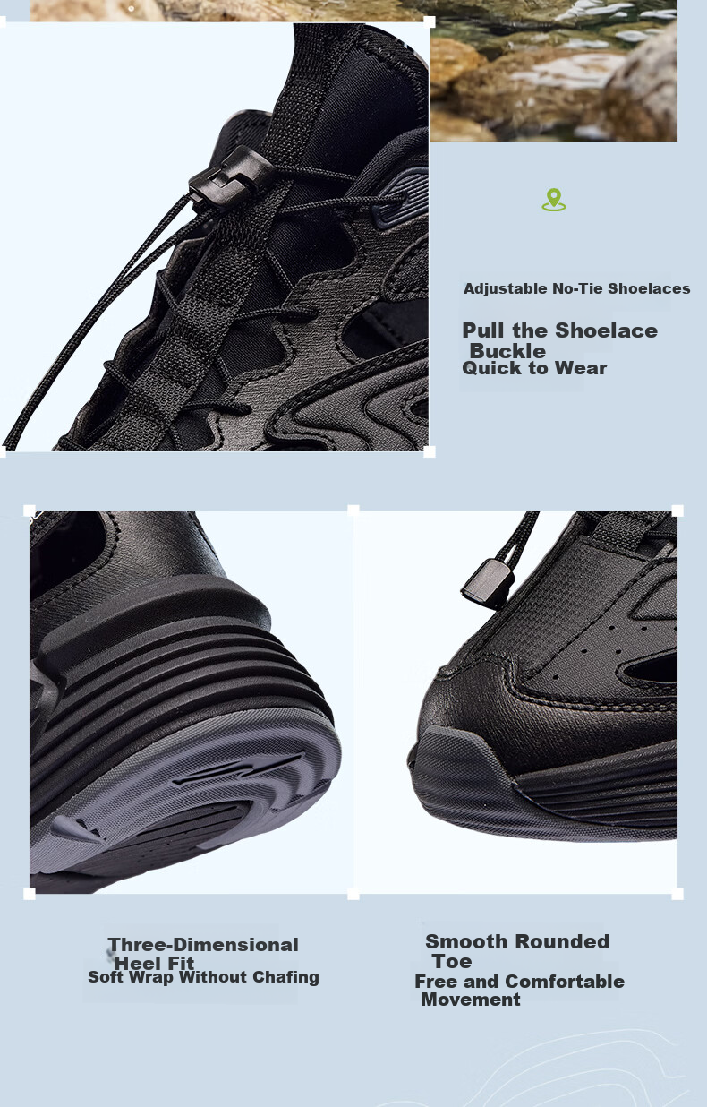 ERKE Men's Creek Hiking Sandals Outdoor Sports Casual Beach Shoes | [Yu Shi Same Style] Qingxi 2.0 6