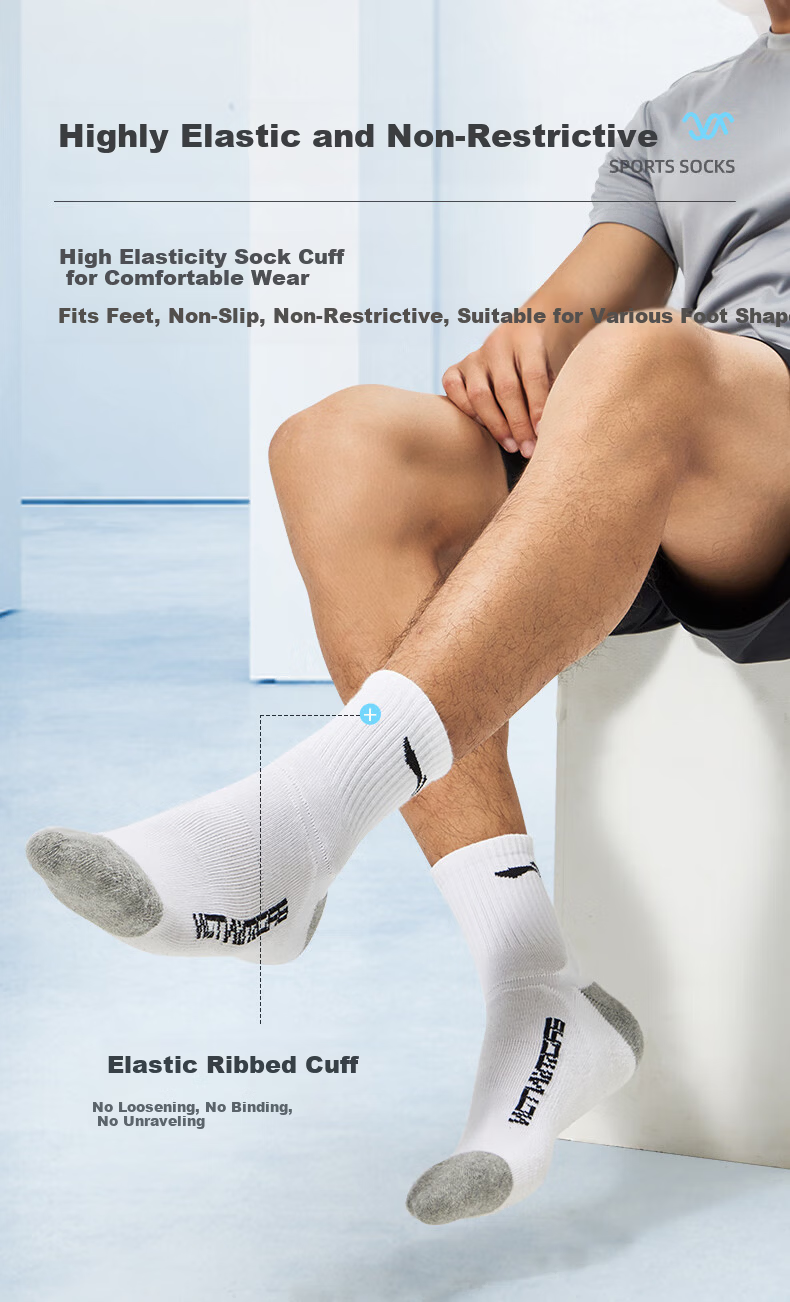 Li-Ning Socks Sports Socks (3 Pairs), Summer Running Badminton Socks for Men And Women, Odor-Resistant Sweat-Absorbing Basketball Socks, Lifestyle Socks 7