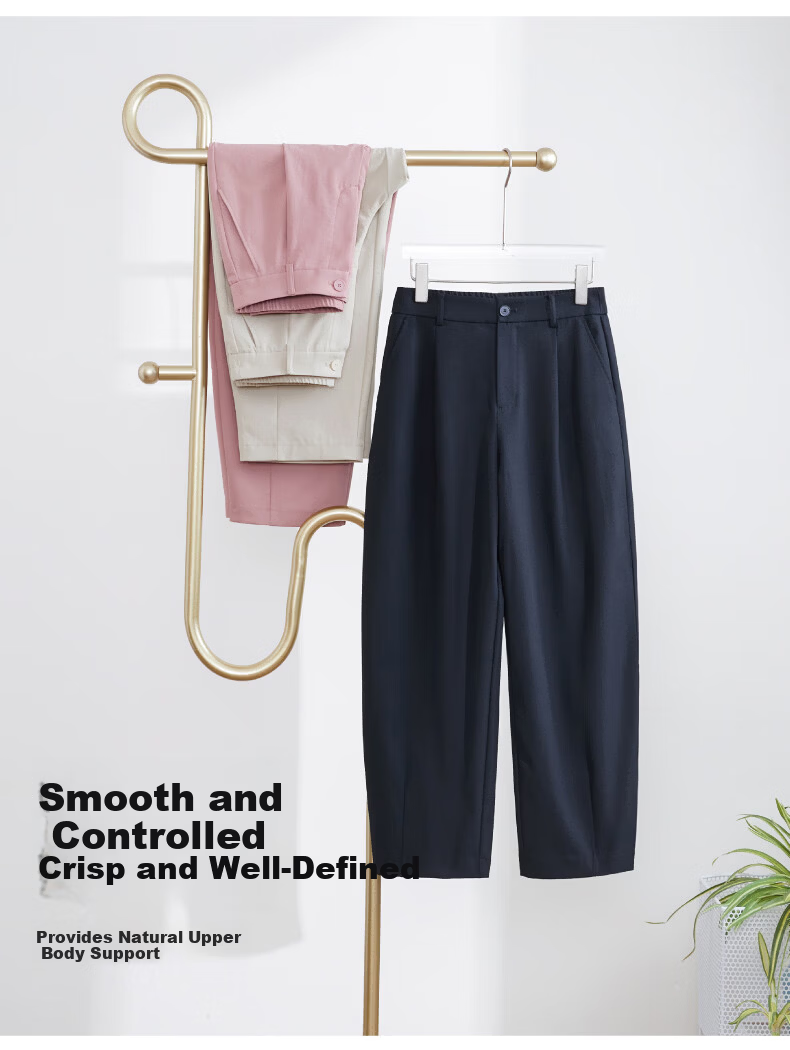 ESE-Y Women's Cropped Sickle Pants 2026 Spring Autumn Slim Fit Petite Harem Casual Pants Beige 29 6