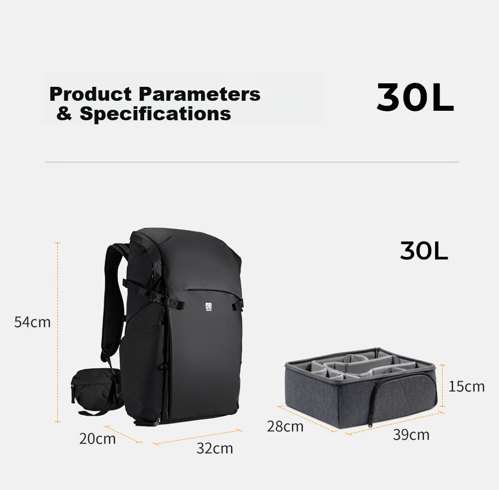 K&F CONCEPT Exploration Series Outdoor Hiking Photography Backpack Professional Carrying System Large Capacity 40L Travel Outdoor Hiking Multifunctional Camera Bag 18