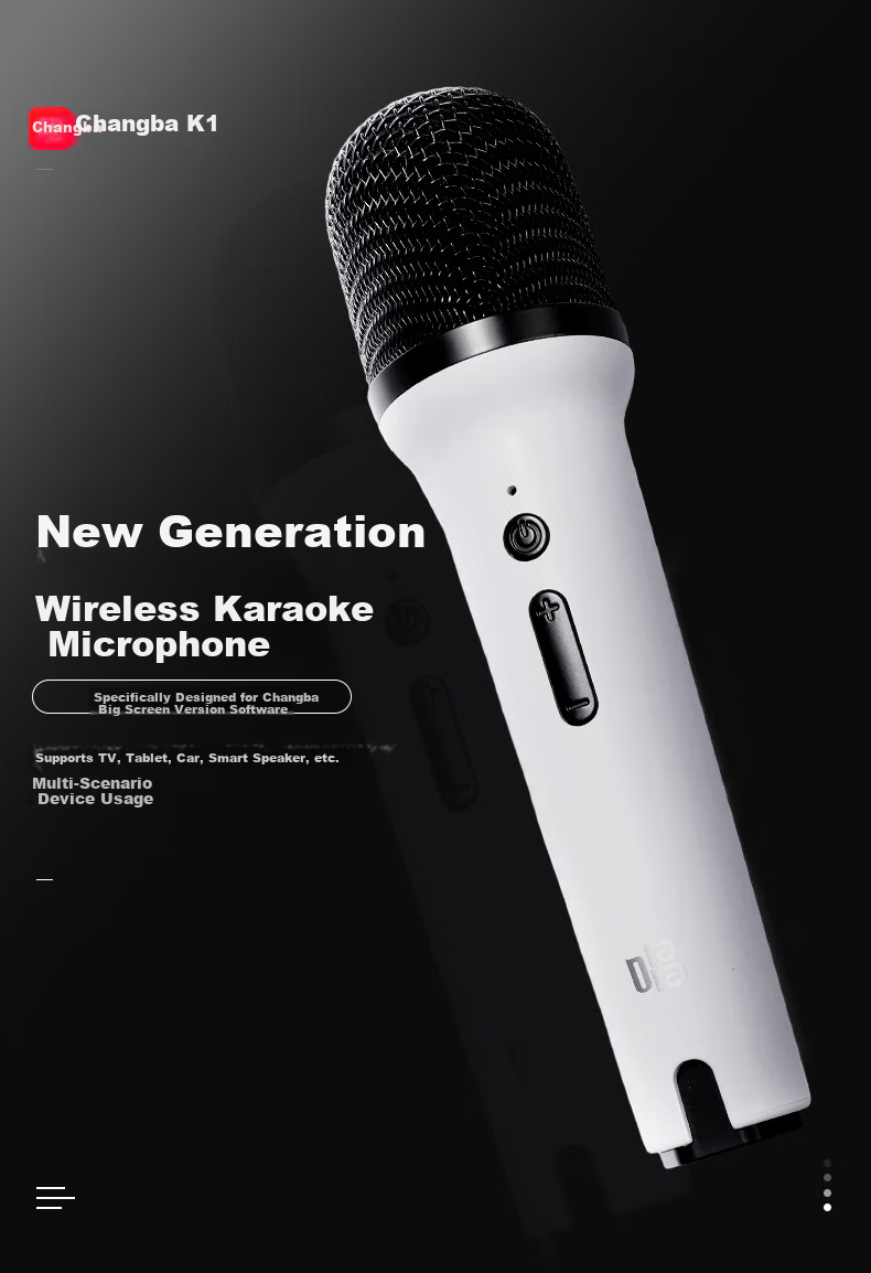 Changba K1 Wireless Karaoke Microphone KTV Singing Wireless Mic Dual Pack [Compatible with Xiaomi TV, Dongfeng Fengshen L8 Car, etc.] Please Check Compatibility Before Ordering 1