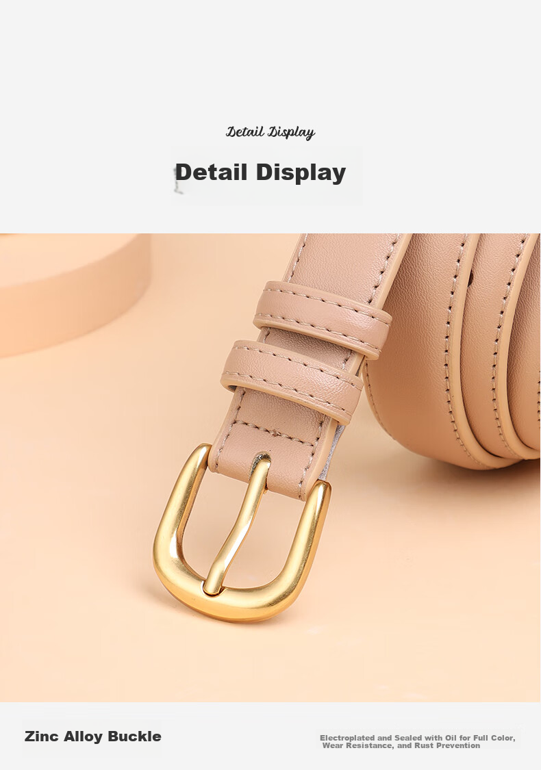 Hongdou Women's Leather Belt 2026 New Luxury Pin Buckle Belt Birthday Gift for Girlfriend Mom Valentine's Day Present 8