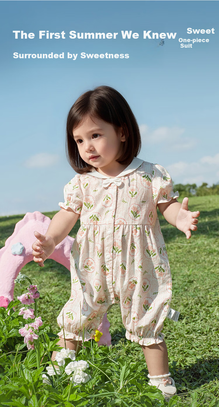 Balabala【balaOne】Baby Romper Infant Jumpsuit Girls 2026 Delicate Sweet Cute 1