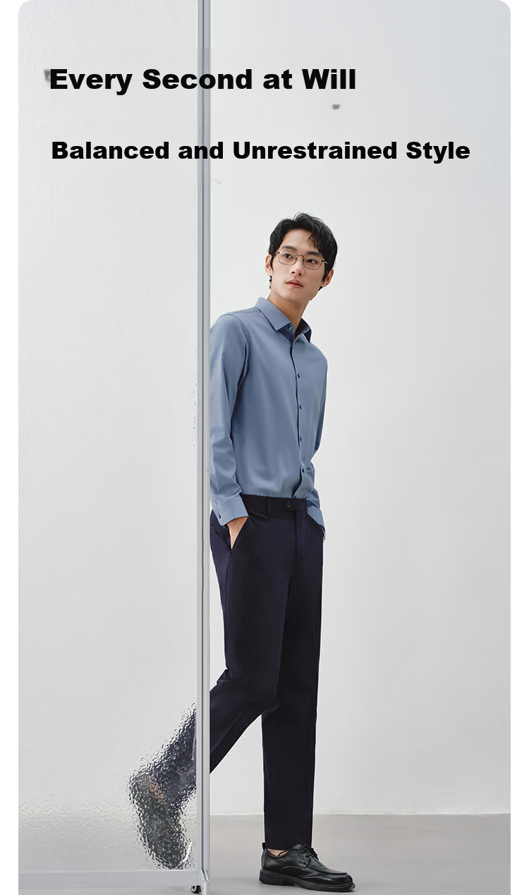 JD Jingzao Men's Casual Business Straight-Leg Quick-Dry Dress Pants Summer Navy Blue 36 7