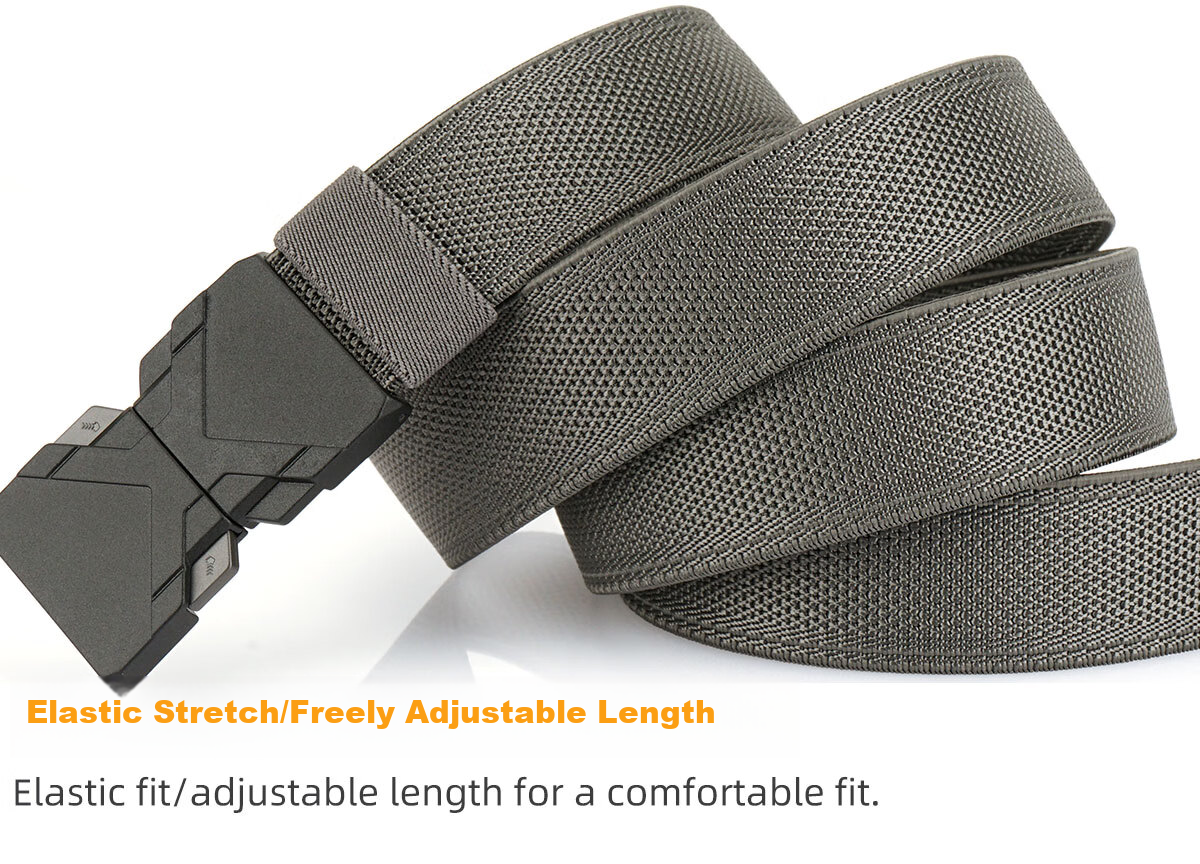 Aoweimei Tactical Elastic Belt Men's New Outdoor Quick-Release Buckle Canvas Nylon Woven Stretch Waist Belt 12