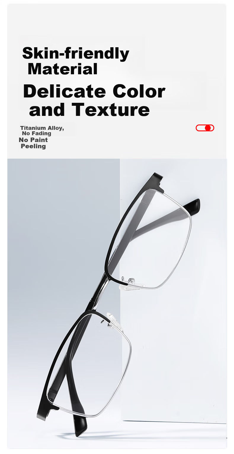 FENCHI Donghai Crystal Reading Glasses HD Ultra-Light Anti-Fatigue Titanium Alloy Men Women Middle-Aged Elderly Presbyopia Glasses 2