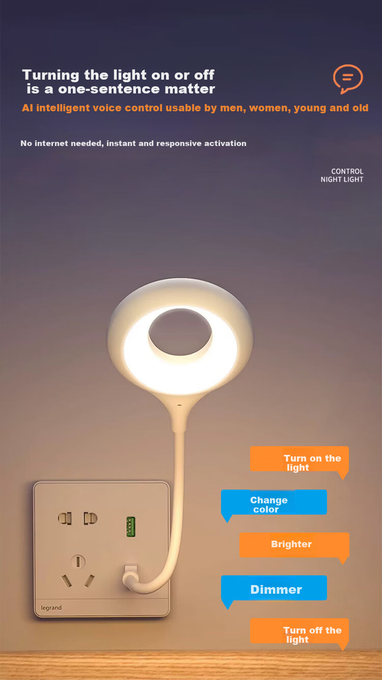 Dengling Plug-in Energy-saving Night Wall Lamp Baby Feeding Eye Protection Children's Sleep Companion Remote Control Bedside Bedroom Sleep Lamp 1