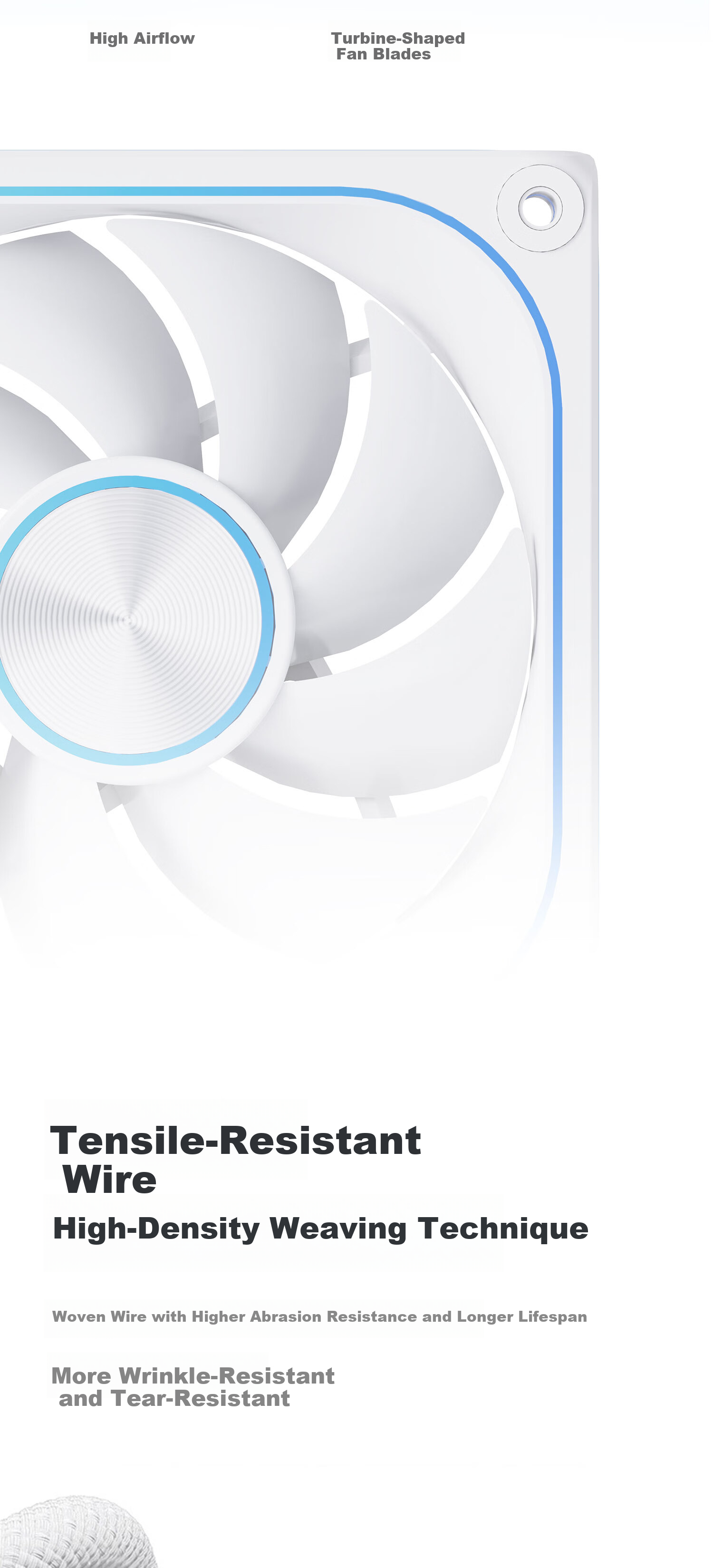 Aigo Xingcan Magic Cube U240 Dual Fan White Computer Case Fan ARGB Lighting Narrow Aperture Design Automotive Grade LEDs 4