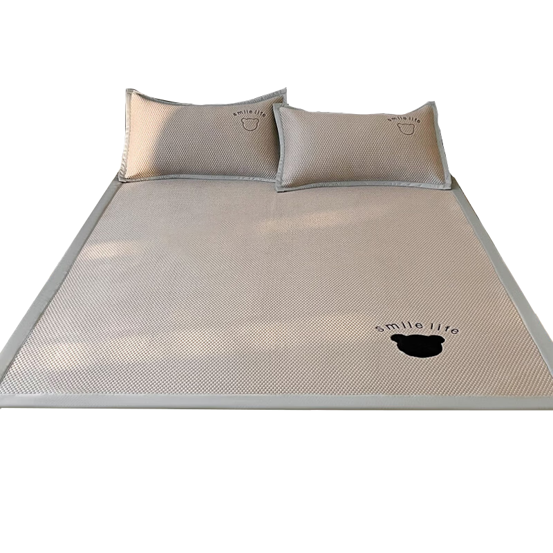 Yalu Summer Ice Silk Cooling Mat Home Ice Bean Mat Machine Washable Student Dormitory Single Gray 180*200cm