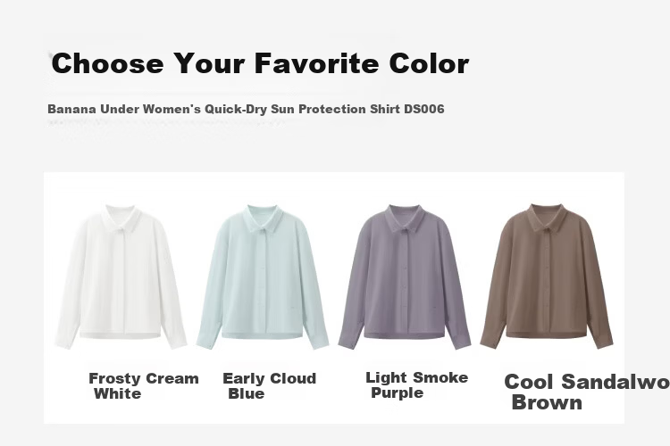 Beneunder Breathable Sun Protection Shirt for Women Loose Wrinkle-Resistant Moisture-Wicking Quick-Dry Casual Cooling UV Protection DS006 26