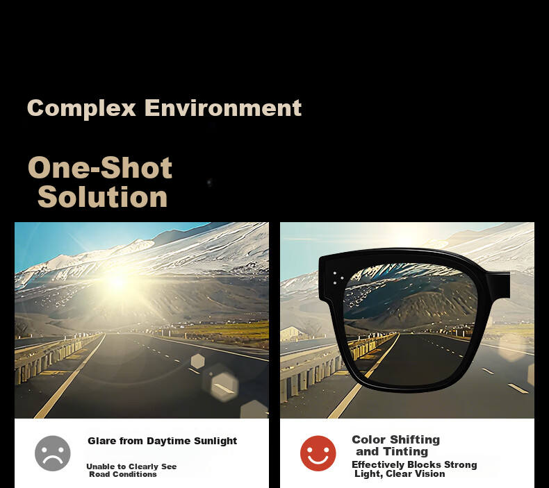 CAPONI Night Vision Driving Sunglasses Clip-On Unisex Photochromic Polarized Sunglasses Clip for Day and Night Use with Prescription Glasses 4