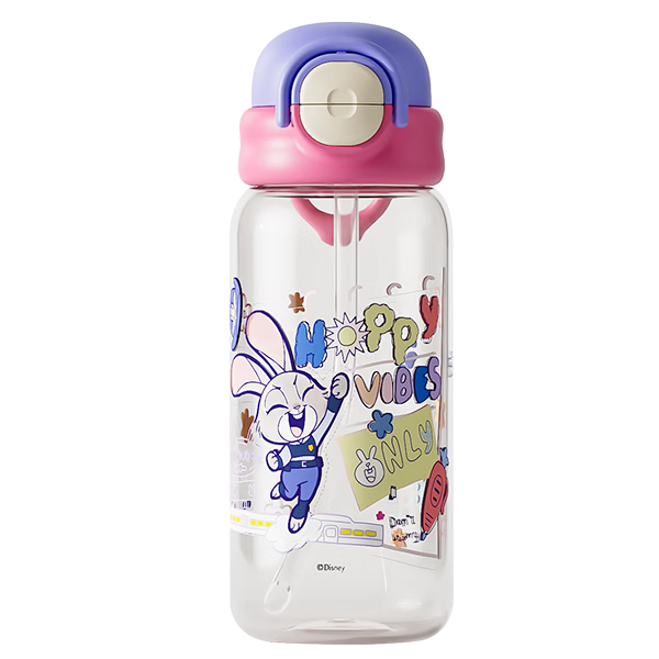 Disney Kids Plastic Water Bottle High Temperature Resistant PPSU Straw Cup Student School Water Bottle Drop Resistant Direct Drinking Cup Birthday Gift