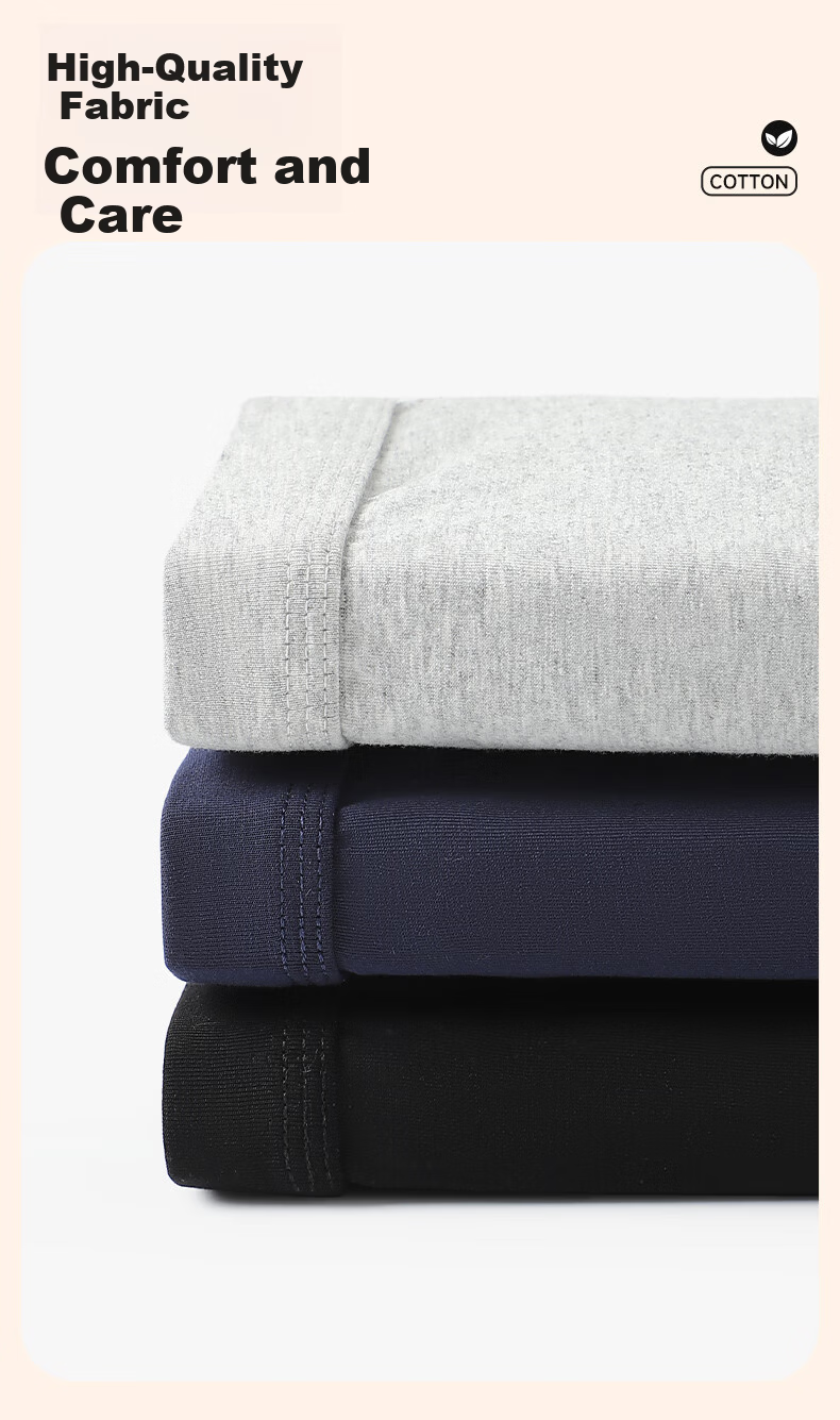 Me feeling Men's Pure Cotton Cordyceps Care 10A Antibacterial Crotch Mid-Waist Loose Large Size Breathable Boxer Briefs 4