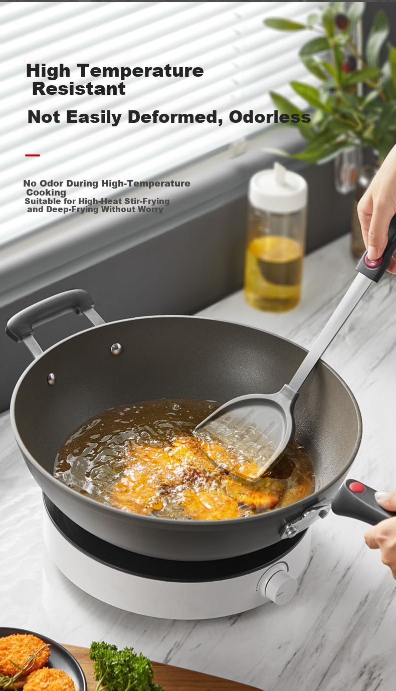 SUPOR Silicone Spatula, Food-Grade Heat-Resistant Non-Stick Cooking Utensil for Wok And Frying Pa 8