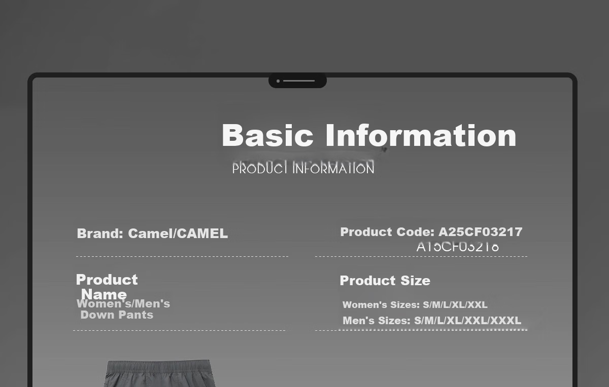 CAMEL Women's Down Pants 2025 Autumn Winter New Outdoor Paratrooper Warm Heat-Retaining Water-Repellent Sports Casual Pants 3217 13