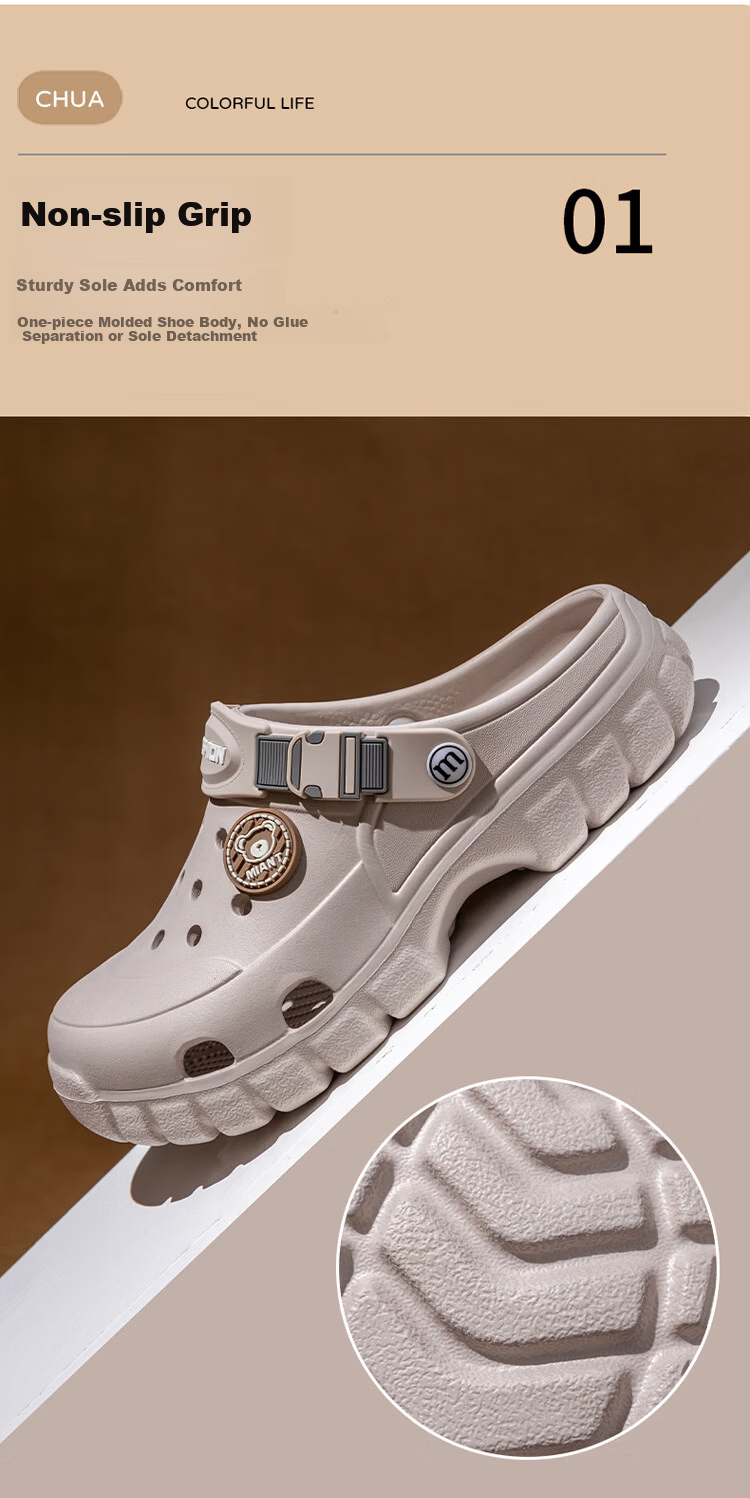 Darcy Mister Men's Summer Outdoor Breathable Holey Shoes Thick Sole EVA Closed-Toe Sandals 2