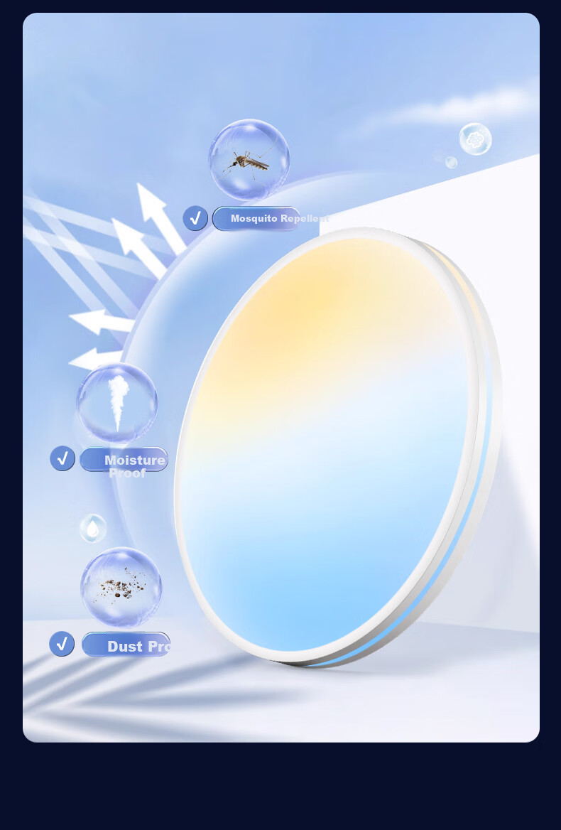 Dengling LED Tianjing Mirror Light Multi-Pastel Color Range Bedroom Dining Room Kids Room Clear Sky Light Gaming RGB Natural Light Ceiling Lamp 17