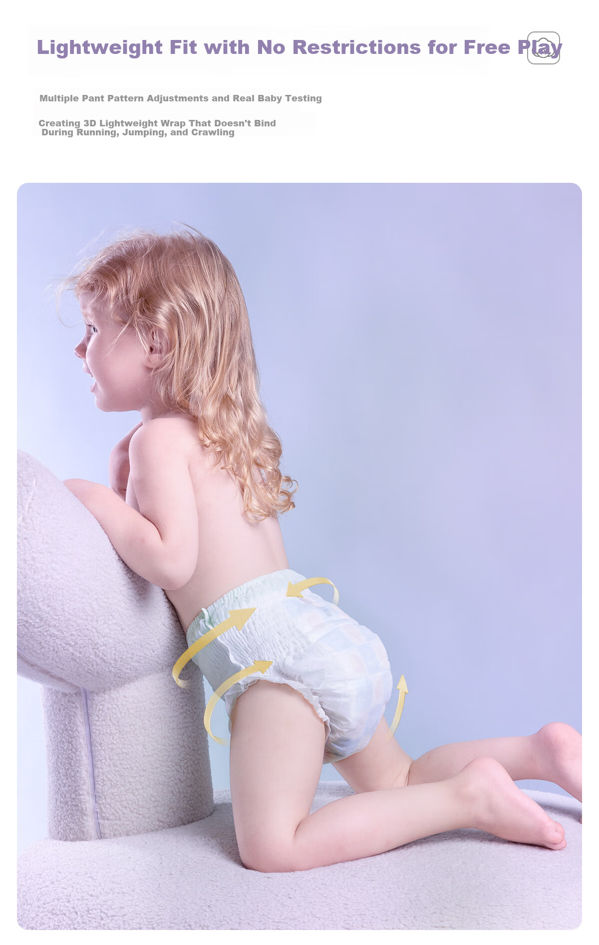 Pure Cotton Breathable Infinite Light Soft Diaper Pants 4XL 34pcs [17-19KG] Weak Acid Diaper Instant Absorption Dry 2