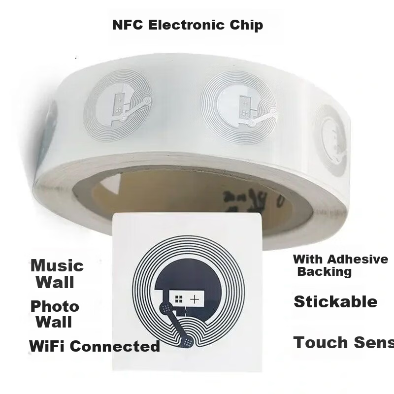 Shushan NFC Tag Sticker Chip with WiFi Music Wall Touch Waterproof NFC Label Stickers 10-Pack 6