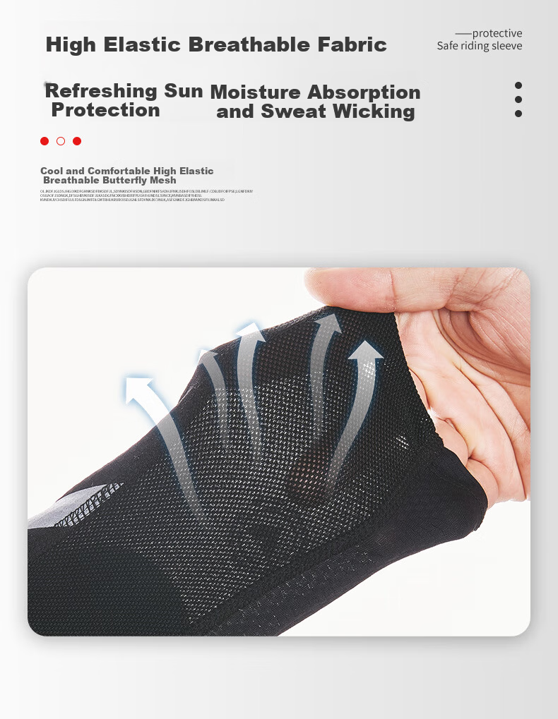 DUHAN Motorcycle Riding Ice Silk Elbow Guards Spring Summer Sleeve Covers Unisex Motorbike Anti-Fall Protective Gear Sun Protection Cooling Sweat-Absorbing S Black 5