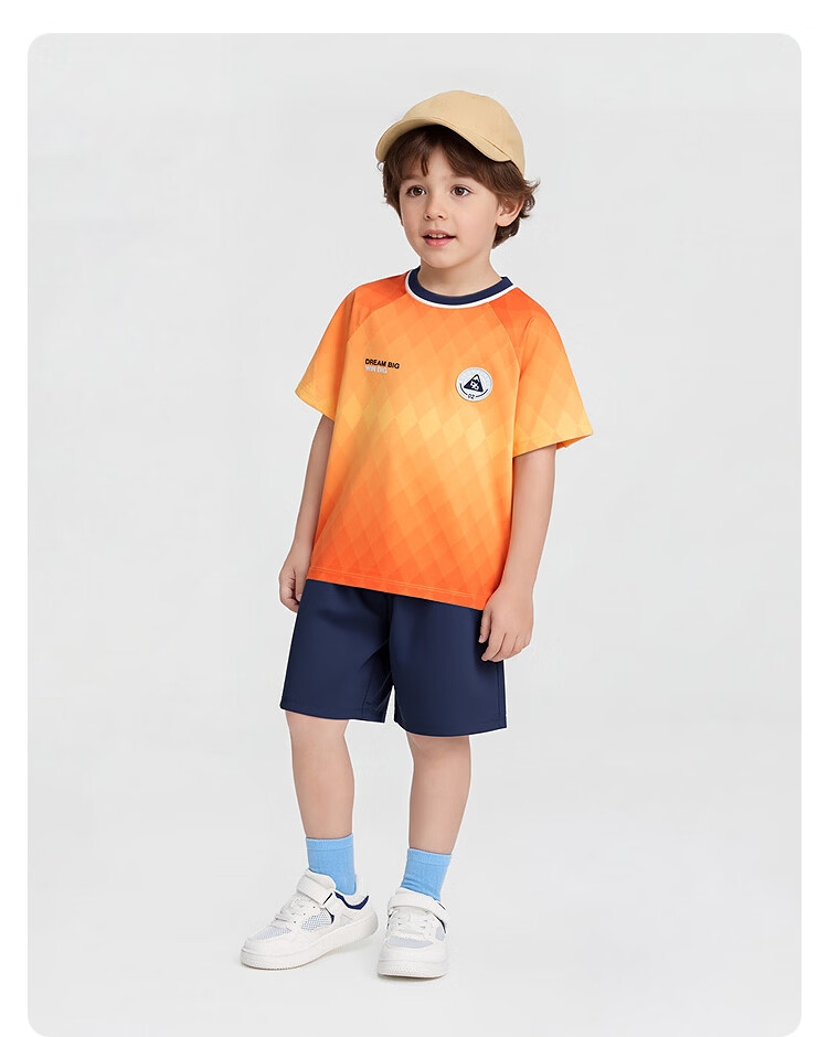 Balabala Kids Short Sleeve Set Boys Girls Baby 2-Piece Summer 2026 Football Jersey and Shorts Moisture-Wicking Quick-Dry 21