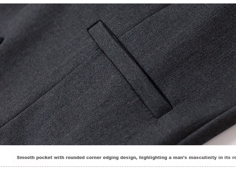 ROMON Wool Blend Men's Business Formal Suit Vest Black 4XL 15