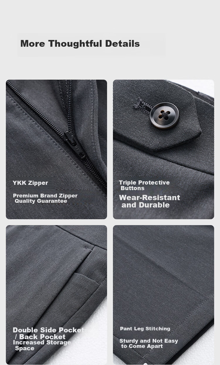 JD Jingzao Men's Spring Summer Casual Trousers Business Suit Pants Straight Loose High-end Black 36 10
