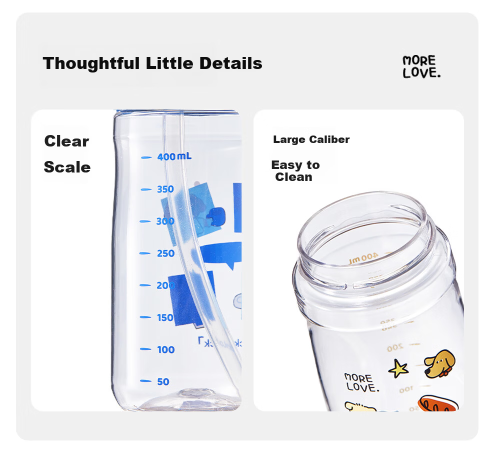 Lock&Lock Kids Water Bottle 6-12 Years Summer Straw Cup Student School Portable Tritan Bottle 12