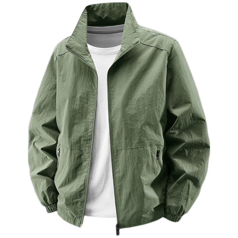 ROMON Men's Summer Breathable Stand Collar Jacket Sports Outdoor Sun Protection Coat Gray 3XL