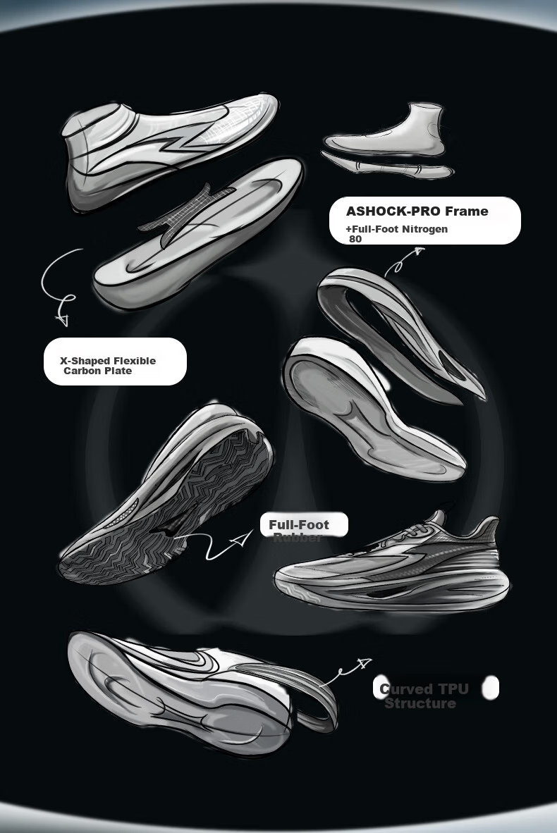 Anta Chasing Light Carbon Plate Basketball Shoes Lightweight Non-Slip Durable Shock Absorption Professional Low-Cut Guard Sneakers 3