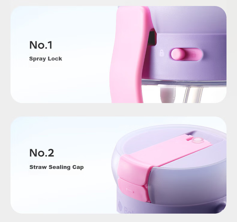 Babycare Children's Straw Cup Large Baby Spray Cooling Kindergarten Anti-Fall Portable Water Bottle 500ml School Use 12