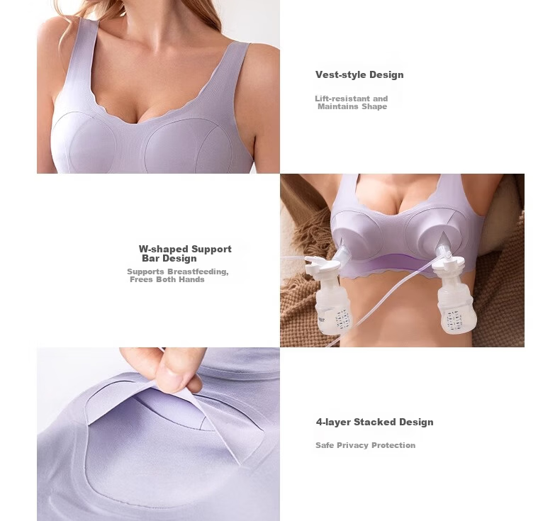 AVENT Philips AVENT Maternity Nursing Bra Front-Open Push-Up Postpartum Breastfeeding Lavender S 34