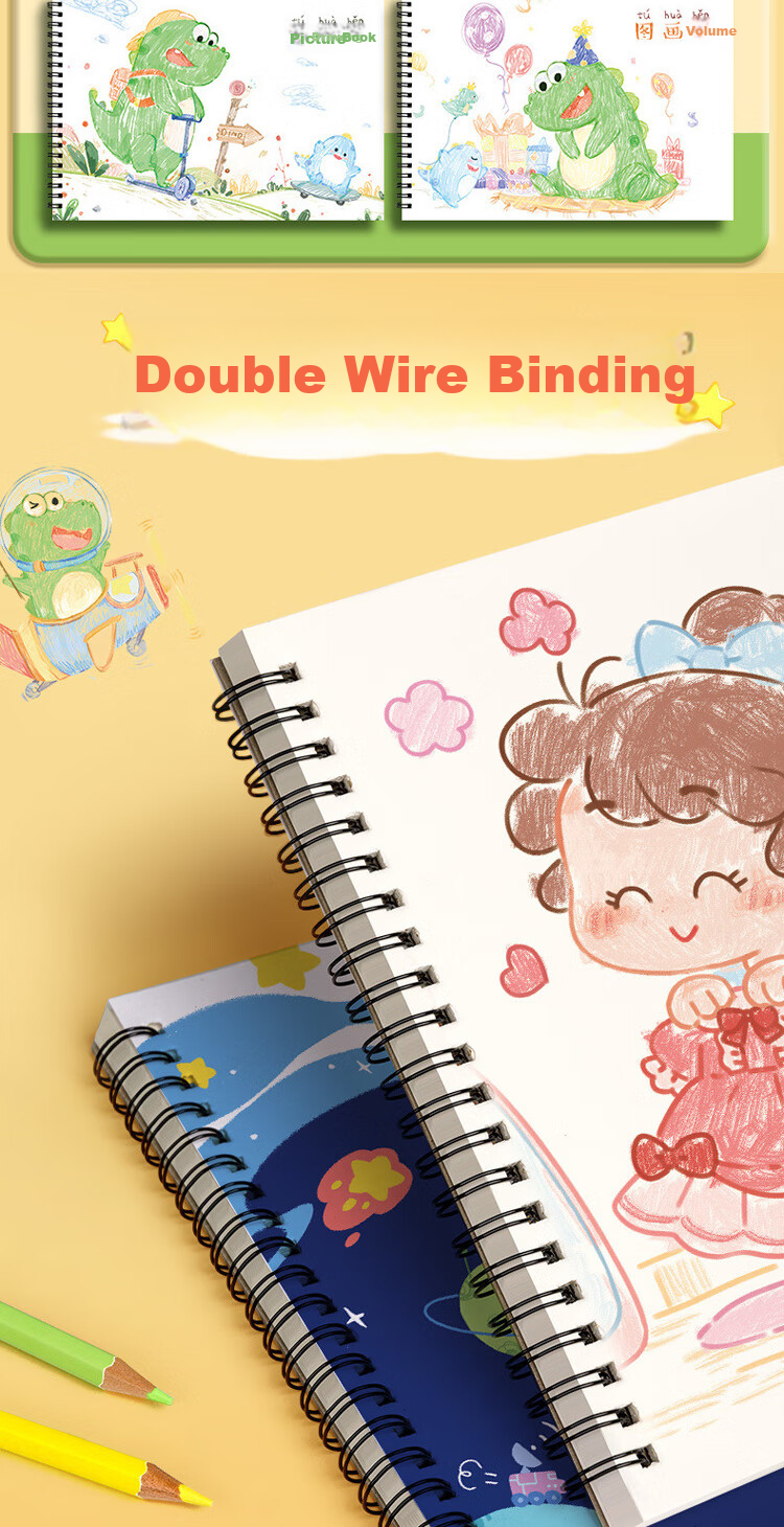 Jufu A4 Children's Drawing Book Sketchbook for Kindergarten and Elementary Students Grade 1 Blank Art Drawing Book Thickened White Paper for Markers and Hand Drawing Doodle Paper 2